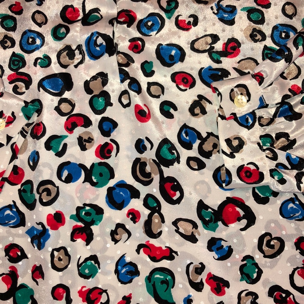 Vtg Lightweight Polyester Abstract Pullover Blouse - image 3